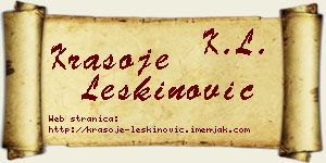 Krasoje Leškinović vizit kartica